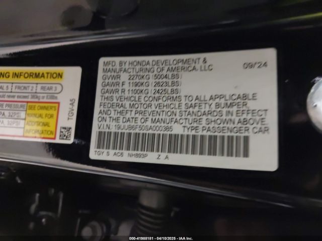 2025 ACURA TLX 19UUB6F50SA000385 Photo 8