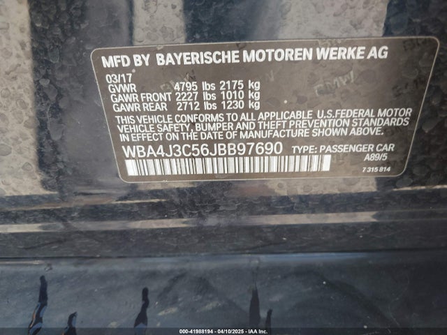 BMW 430I 2018 WBA4J3C56JBB97690 Image 9
