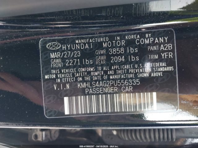 KMHLS4AG2PU556335 Hyundai ELANTRA SEL