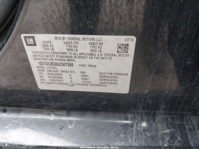 1GTV2LEC8GZ367268 GMC SIERRA 1500