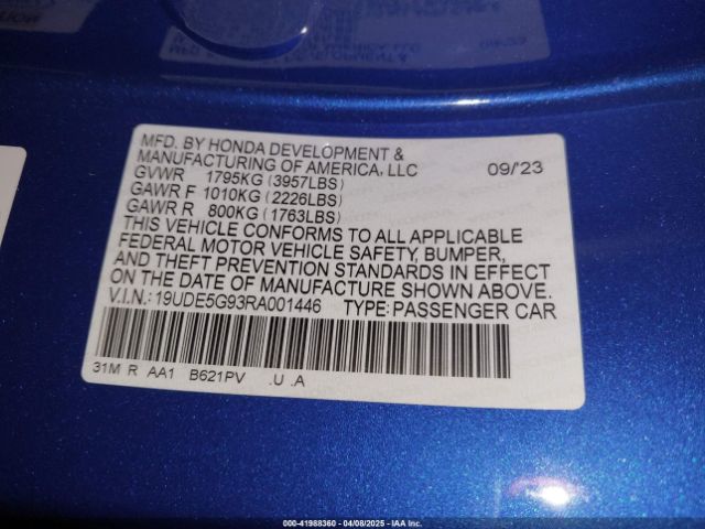 19UDE5G93RA001446 Acura Integra Type S