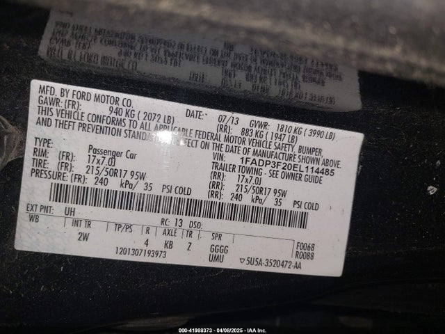 1FADP3F20EL114485 Ford FOCUS SE