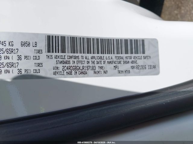2C4RDGBGXJR197183 Dodge Grand Caravan Se Plus
