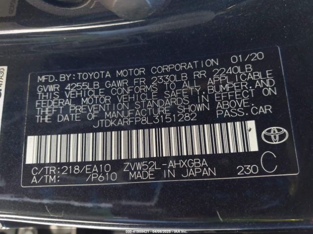 JTDKARFP8L3151282 Toyota Prius Prime Xle