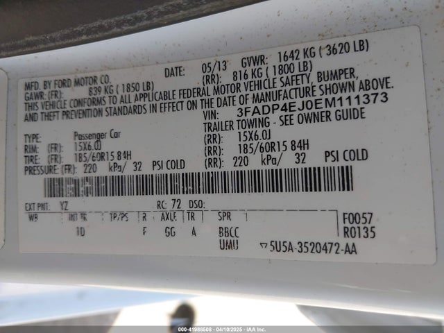 Ford Fiesta 2014 3FADP4EJ0EM111373 Image 9