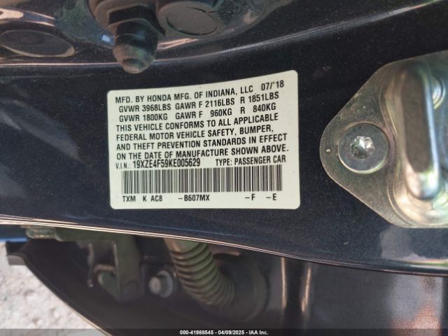 19XZE4F59KE005629 Honda INSIGHT EX