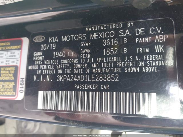 3KPA24AD1LE283852 KIA RIO LX