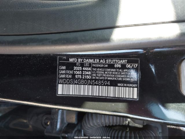 WDDSJ4GB0JN548594 Mercedes-Benz CLA 250 4MATIC