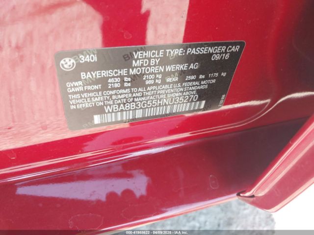 WBA8B3G55HNU35270 BMW 340i