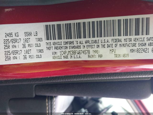 1C4PJMCB8FW674578 Jeep Cherokee Latitude