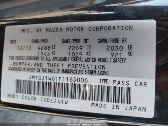 JM1GJ1W61F1165006 Mazda Mazda6 I Grand Touring