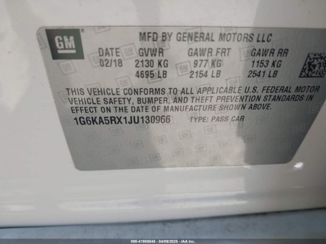 1G6KA5RX1JU130966 Cadillac Ct6 Standard