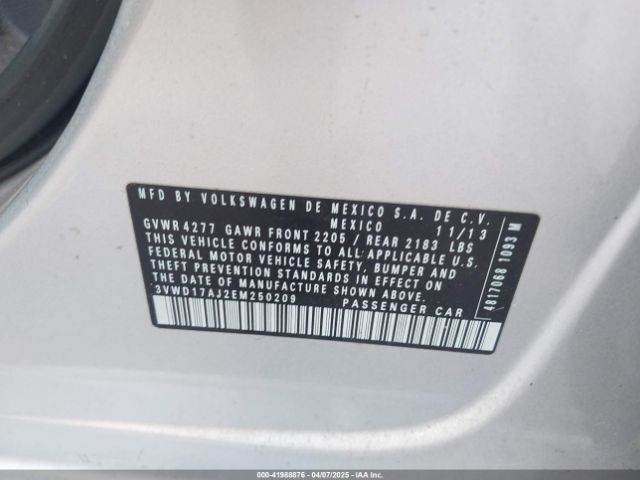 3VWD17AJ2EM250209 Volkswagen Jetta 1.8t Se
