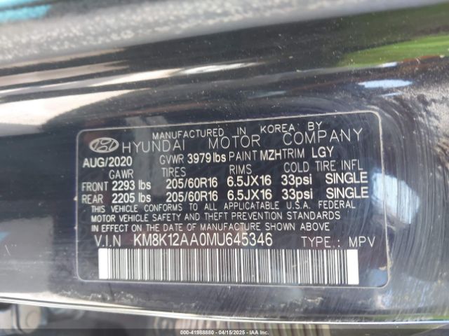 2021 HYUNDAI KONA KM8K12AA0MU645346 Photo 8