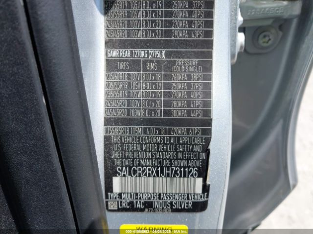 SALCR2RX1JH731126 Land Rover Discovery Sport Hse
