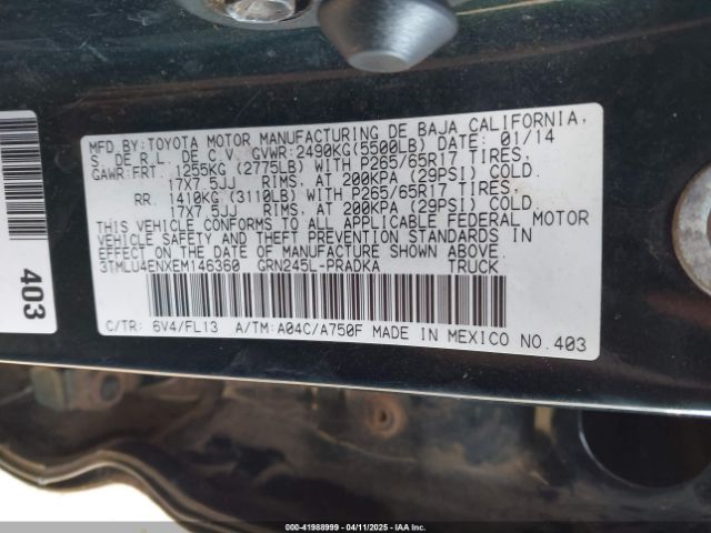 3TMLU4ENXEM146360 Toyota Tacoma Base V6