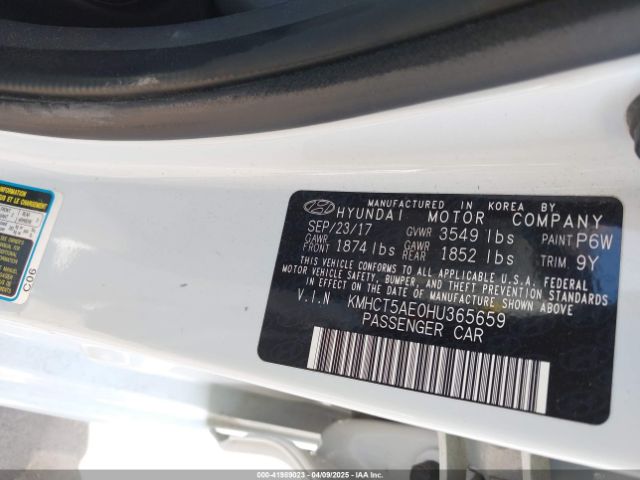 KMHCT5AE0HU365659 Hyundai ACCENT SE