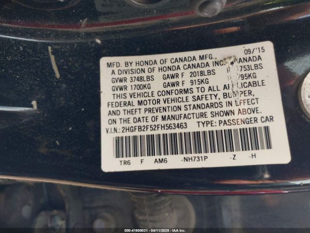 2HGFB2F52FH563463 Honda Civic Lx