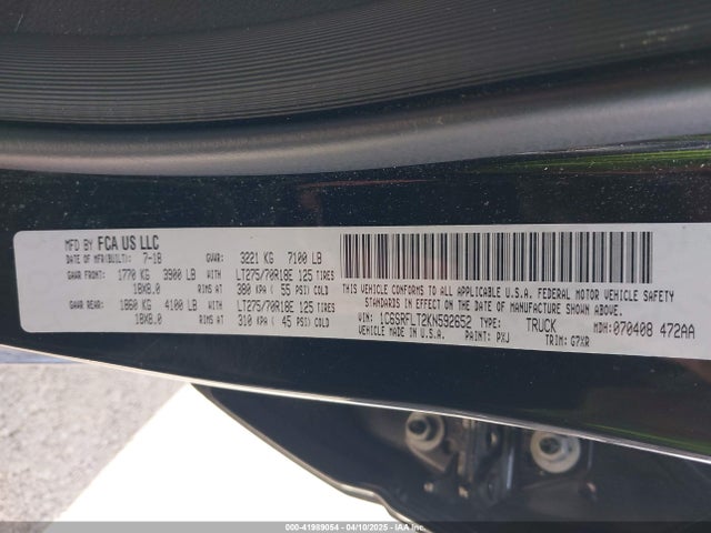 RAM 2019 2019 1C6SRFLT2KN592652 Image 9