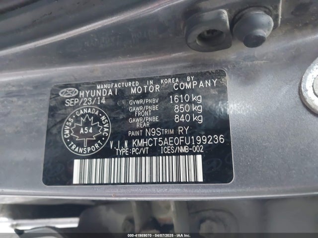 KMHCT5AE0FU199236 Hyundai ACCENT GL