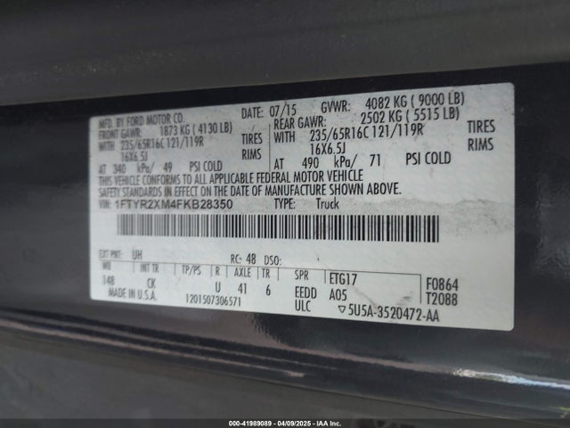 1FTYR2XM4FKB28350 Ford Transit-250