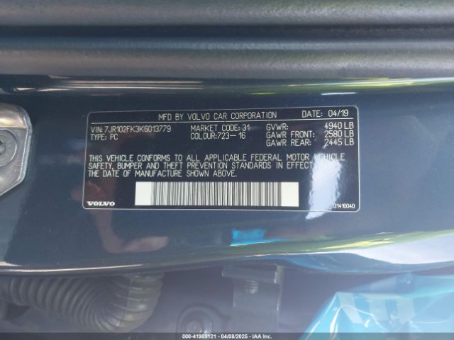 2019 VOLVO S60 7JR102FK3KG013779 Photo 8