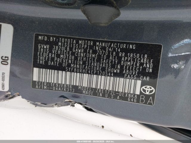 5YFBURHE4EP120544 Toyota COROLLA LE