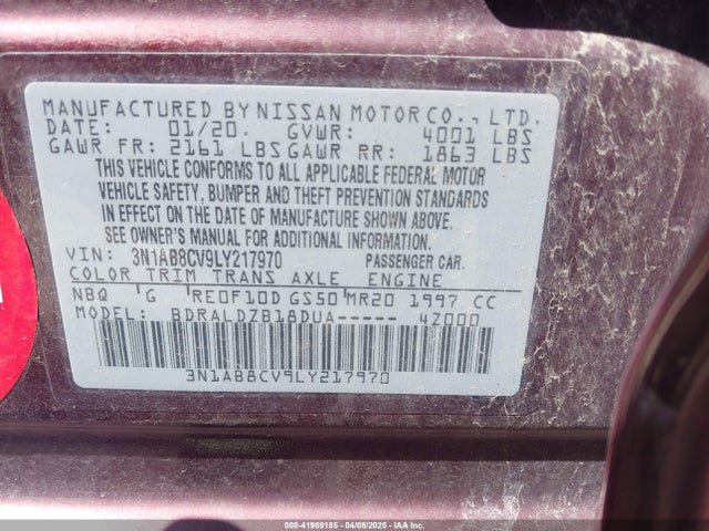 3N1AB8CV9LY217970 Nissan Sentra Sv Xtronic Cvt