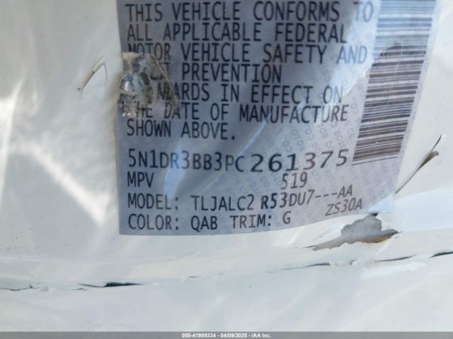 5N1DR3BB3PC261375 Nissan Pathfinder Sv