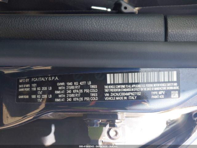 ZACNJCBB4MPN27152 Jeep Renegade Latitude Fwd