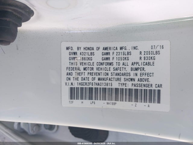 1HGCR2F67HA013815 Honda Accord Sport