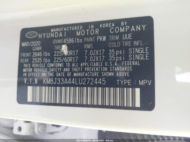 KM8J33A44LU272445 Hyundai Tucson Value