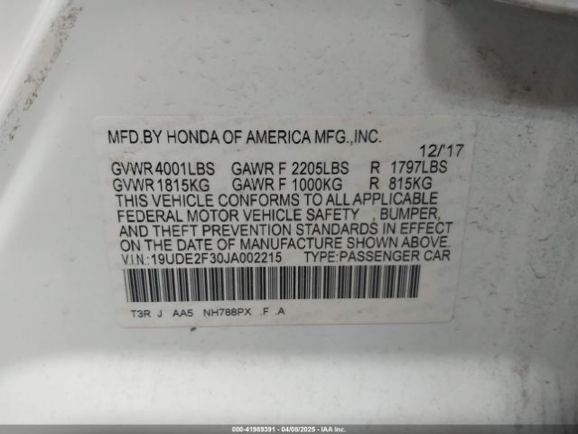 19UDE2F30JA002215 Acura Ilx Acurawatch Plus Package