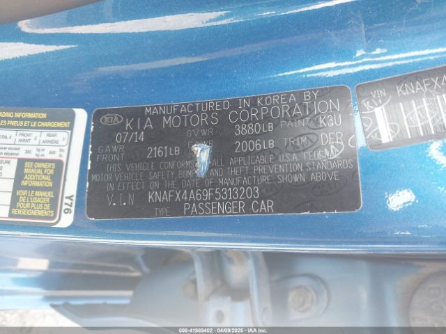 KNAFX4A69F5313203 KIA FORTE LX