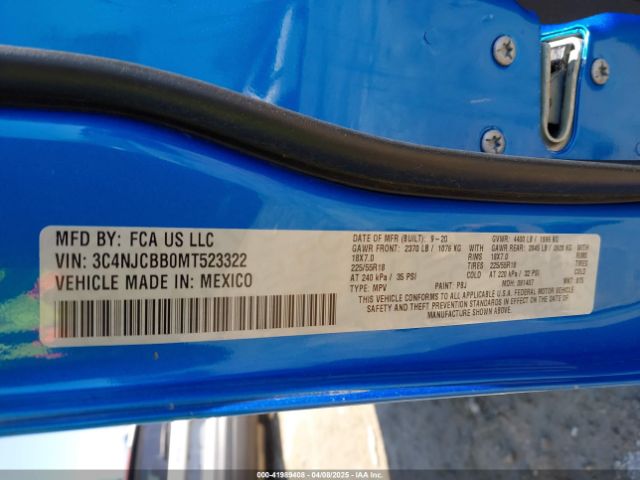 3C4NJCBB0MT523322 Jeep Compass Altitude Fwd