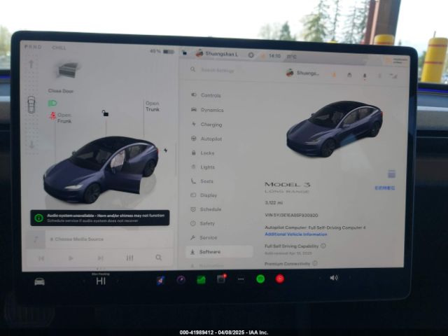5YJ3E1EA8SF930920 Tesla Model 3 Long Range Rear-wheel Drive