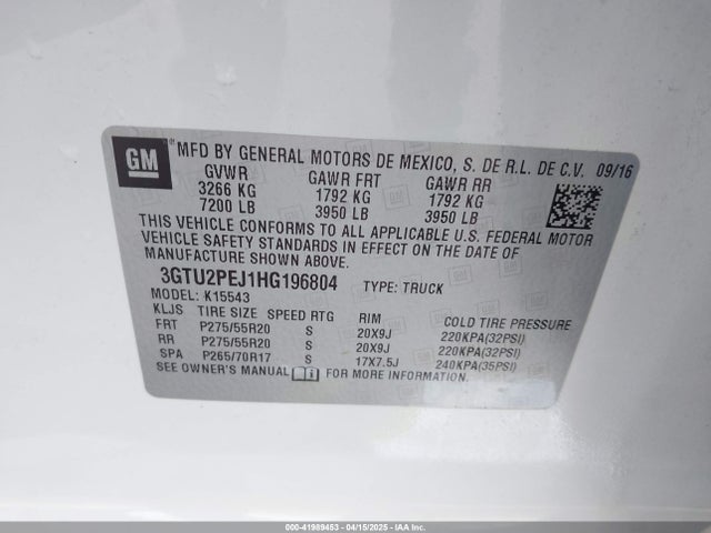 3GTU2PEJ1HG196804 GMC Sierra 1500 Denali