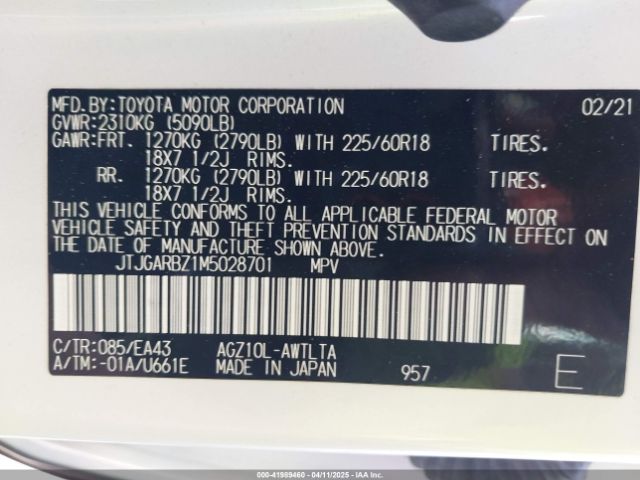 JTJGARBZ1M5028701 Lexus NX 300