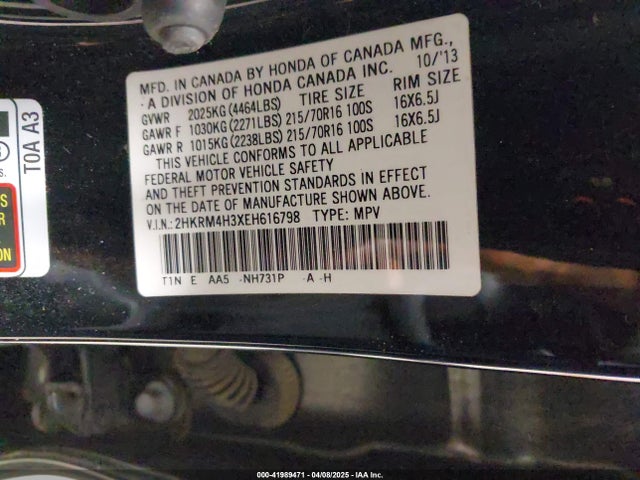 2HKRM4H3XEH616798 Honda CR-V LX
