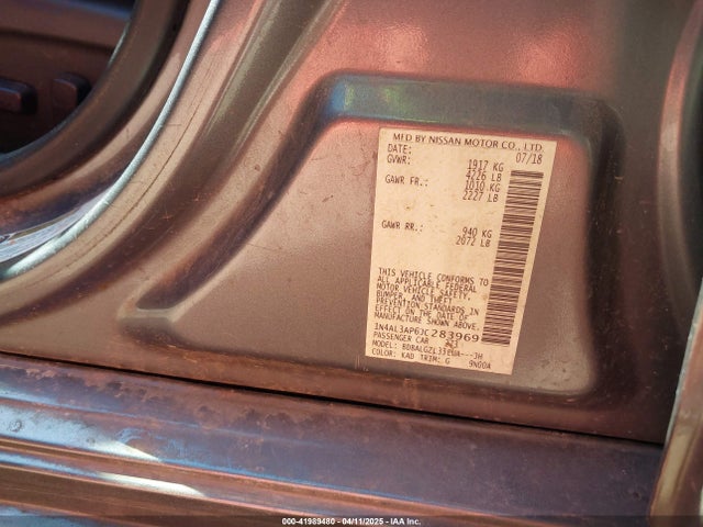 1N4AL3AP6JC283969 Nissan Altima 2.5 S