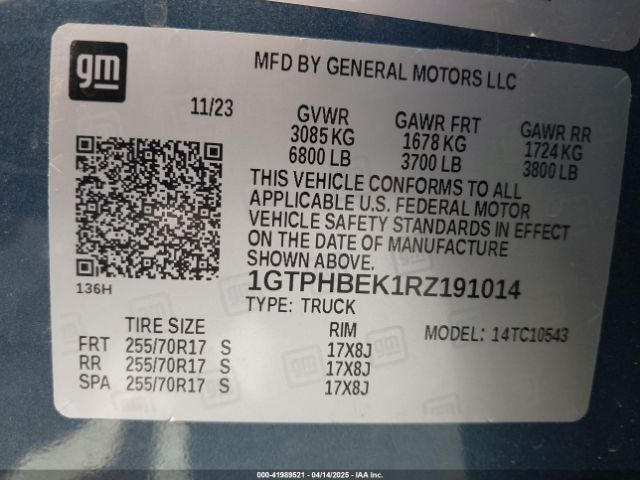 1GTPHBEK1RZ191014 GMC Sierra 1500 2wd  Short Box Sle