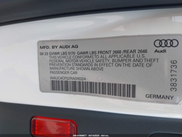 WAUC4CF52RA016324 Audi S5 Sportback Premium Plus Tfsi Quattro Tiptronic