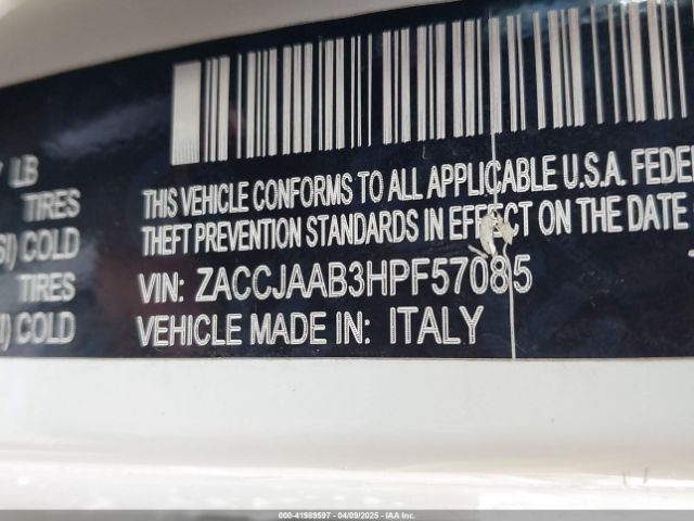 ZACCJAAB3HPF57085 Jeep Renegade Sport Fwd