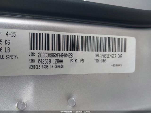2C3CDXBGXFH840428 Dodge Charger Se