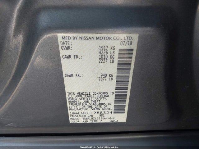 1N4AL3AP7JC288324 Nissan 2018