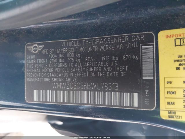 2011 MINI COOPER S COUNTRYMAN WMWZC3C56BWL78313 Photo 8
