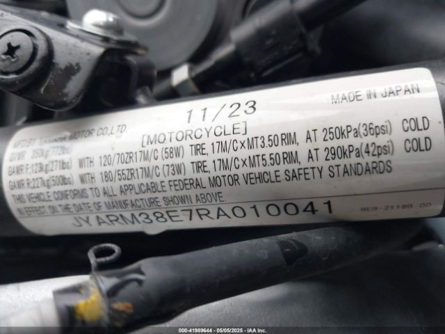 2024 YAMAHA YZFR7 JYARM38E7RA010041 Photo 9