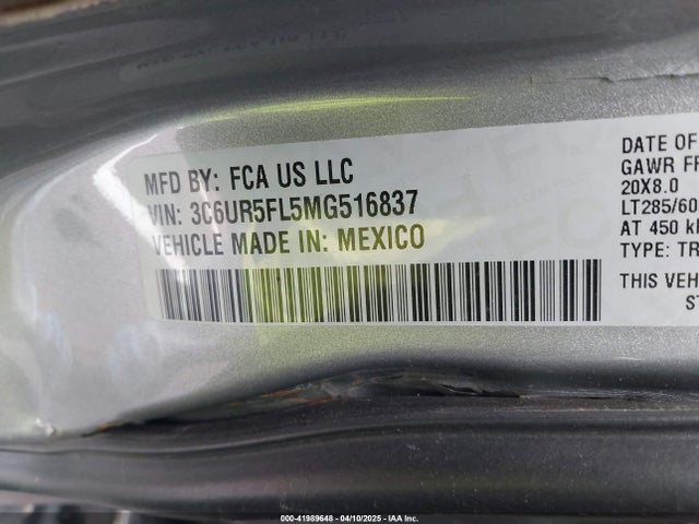 3C6UR5FL5MG516837 RAM 2500 Laramie  4x4 6'4 Box