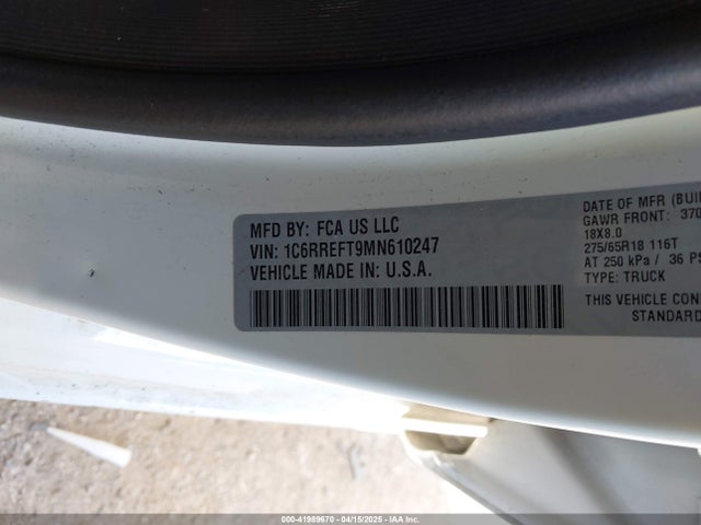 1C6RREFT9MN610247 RAM 1500 Lone Star  4x2 5'7 Box