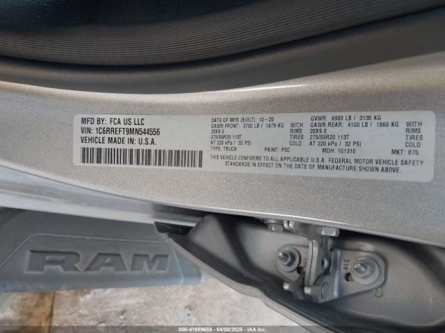 1C6RREFT9MN544556 RAM 1500 Big Horn  4x2 5'7 Box